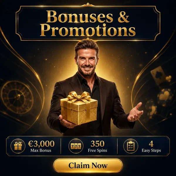 Giocatore che scopre i premi Bonus e Promozioni Infinity in una lussuosa vetrina dorata