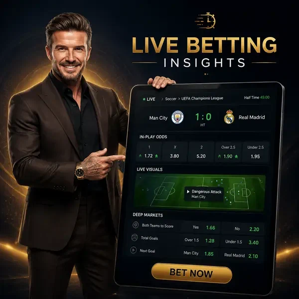 Interfaccia di scommesse sportive dal vivo che mostra le quote presso l'Infrastruttura di Scommesse dal Vivo di Infinity